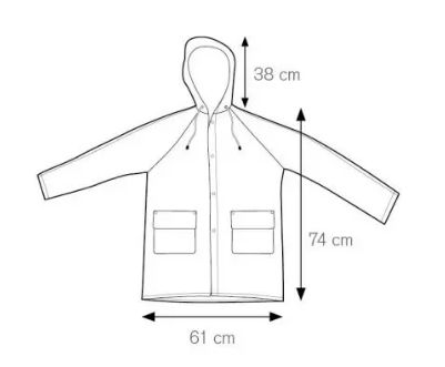 DIMENSIONI pl280 giacca antipioggia